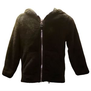 Girl's Toddler Zip Up Hoodie Black Fleece
